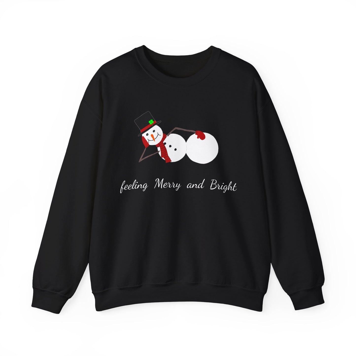 Feeling Merry & Bright  (wht ltrs) Classic Christmas Sweatshirt