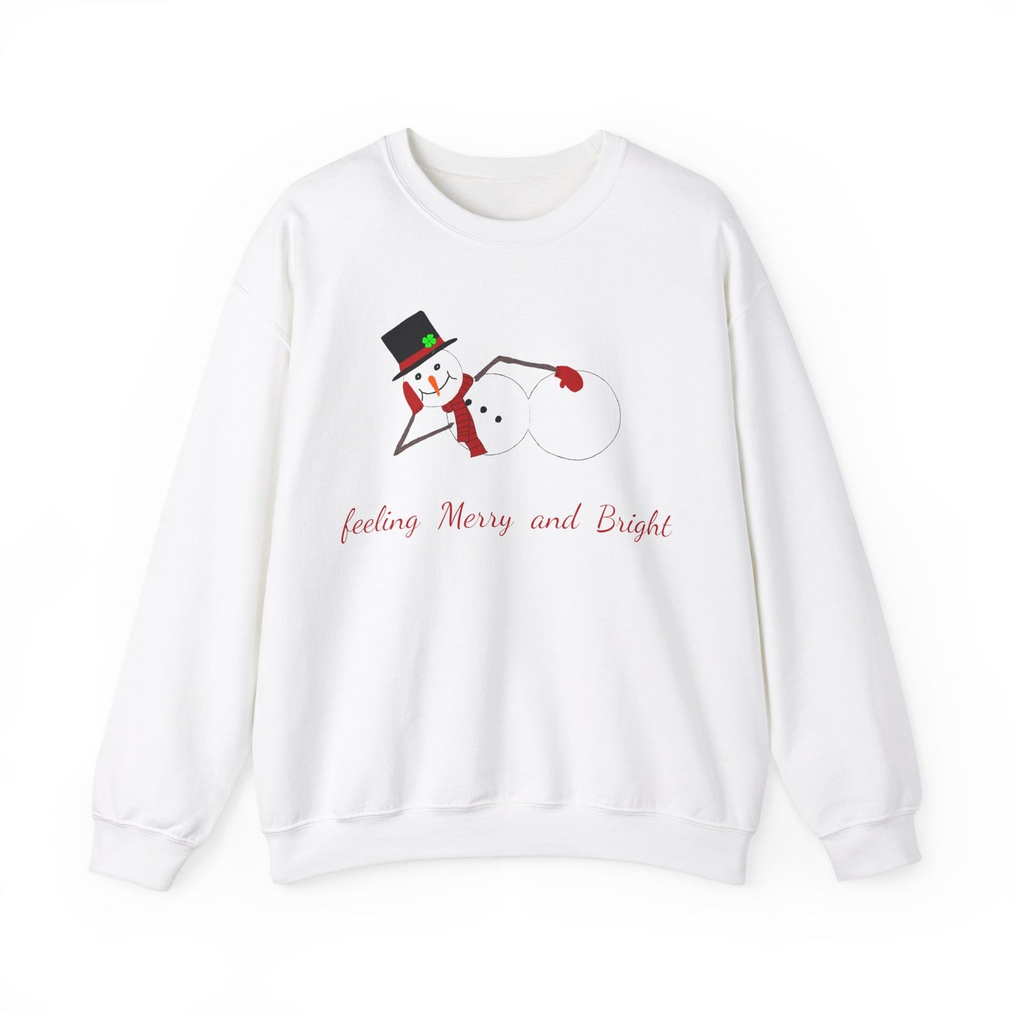 Feeling Merry& Bright  (red ltrs) Classic Christmas Sweatshirt